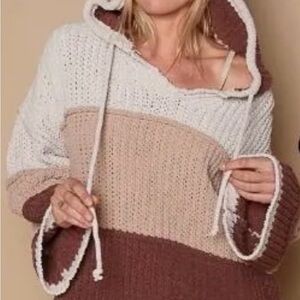 POL Colorblock Hooded Sweater